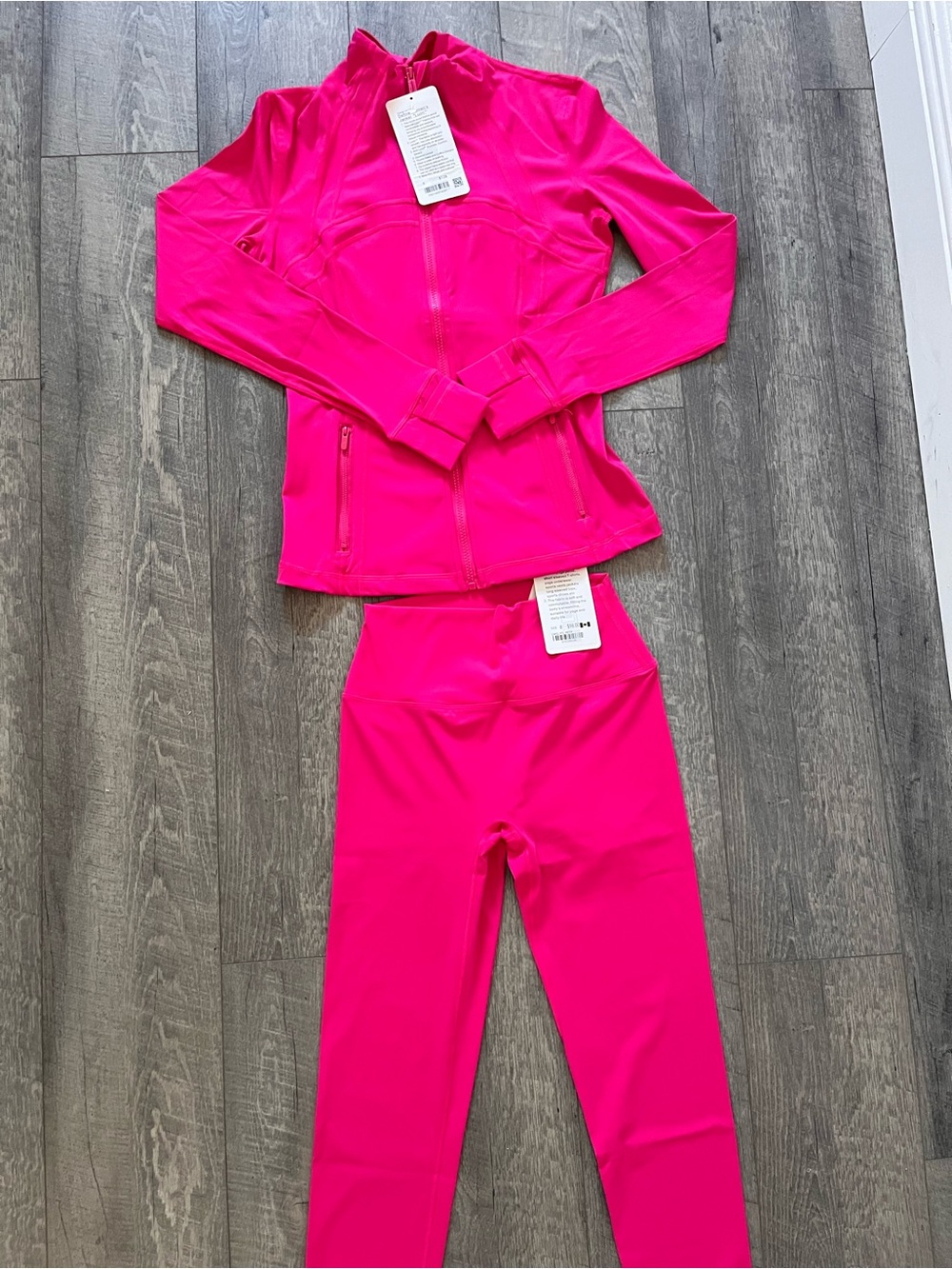 lululemon athletica Girls Bright Pink Zip Jacket & Leggings Set
